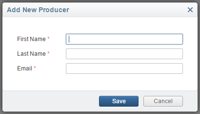 Add New Producer dialog box